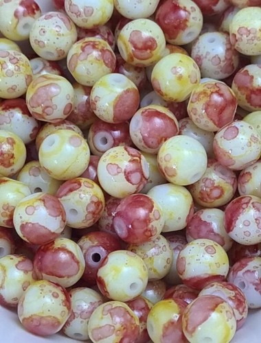 Glass Beads, Opalite Style, 8mm, Mottled, Choose Your Colour, PK OF 50 BEADS - Picture 6 of 15