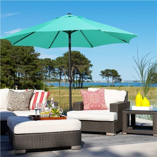7.5/9/10/11FT Patio Umbrella Market Table Umbrella Outdoor w/Push Button Tilt - Picture 6 of 50
