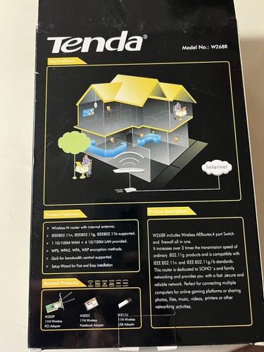 New In Box Tenda W268R 150 Mbps 4-Port 10/100 Wireless N Router NIB - Picture 6 of 8