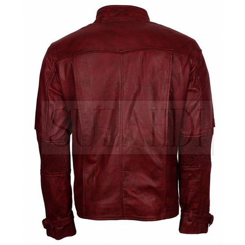 Star-Lord / Chris Pratt Guardians of the Galaxy Vol. 2 Style Red Leather Jacket - Picture 3 of 8