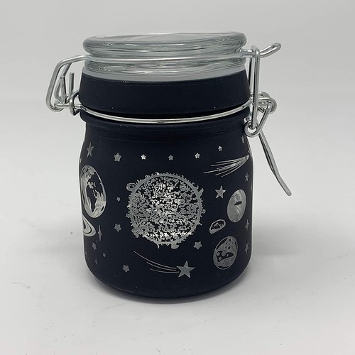 Airtight Glass Storage Jar: Black Frosted Galaxy - MEDIUM - Picture 2 of 3