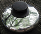 Preowned Used About 5 1/2" Pot Lid Top Cover Black Handle Spots Stainless Steel?
