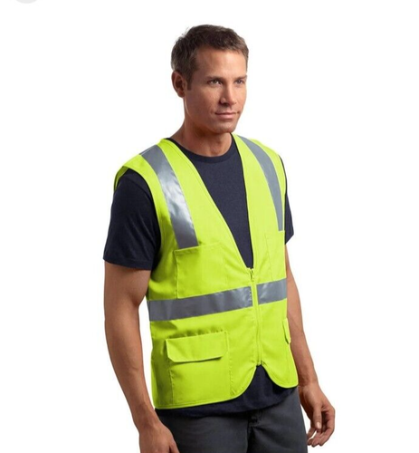 Sleeveless Zipper Mesh Safety Vest - Picture 4 of 6