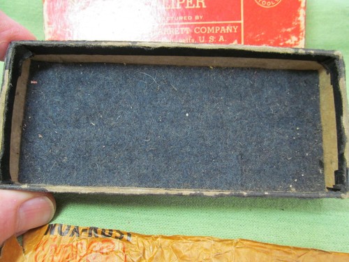 Vintage L.S. Scatola pinza micrometrica Starrett SOLO con carta avvolgente e fodera in feltro - Foto 3 di 11