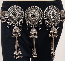 Belly Dance HipScarf Skirt Gypsy Medallion Jewelry Kuchi Statement VIntage Boho