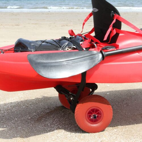Conwy Kayak Trolley Folding Canoe Dolly Cart Flat-Free Solid Tyres Wheels Strap - Picture 9 of 13