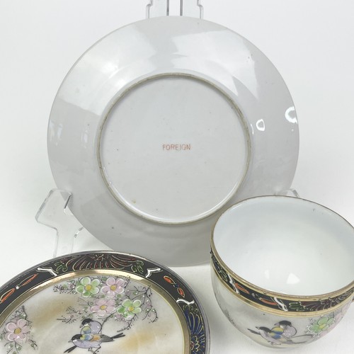 Kutani Bunpo Japan handbemalt Fine Bone China Teeservice Gold vergoldet 3 tlg. Set - Bild 13 von 15