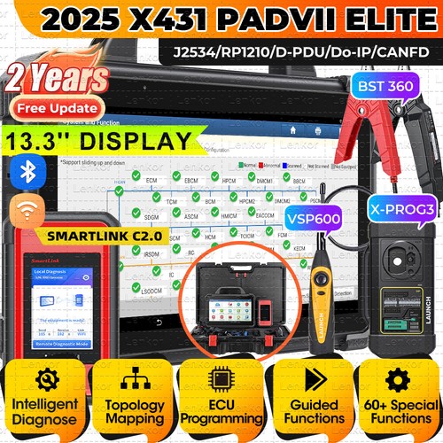 LAUNCH X431 PAD 7 X-PROG 3 OBD2 Car Diagnostic Scanner Tool IMMO Key Programming - Picture 1 of 52