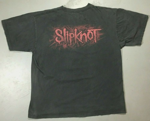 SLIPKNOT tee T-Shirt Size XL Vintage 2001 Faded Distressed 2 Sided Metal Band - Picture 3 of 7