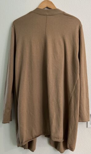J Jill Sweater Women Size XL Open Front Cardigan Top Long Beige Wool Blend - Picture 2 of 15
