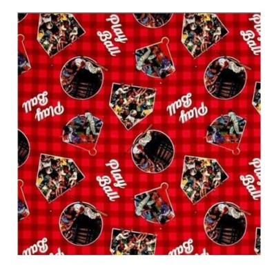 Baseball Fabric - Saturday Evening Post Play Ball Plaid Red - Springs ...