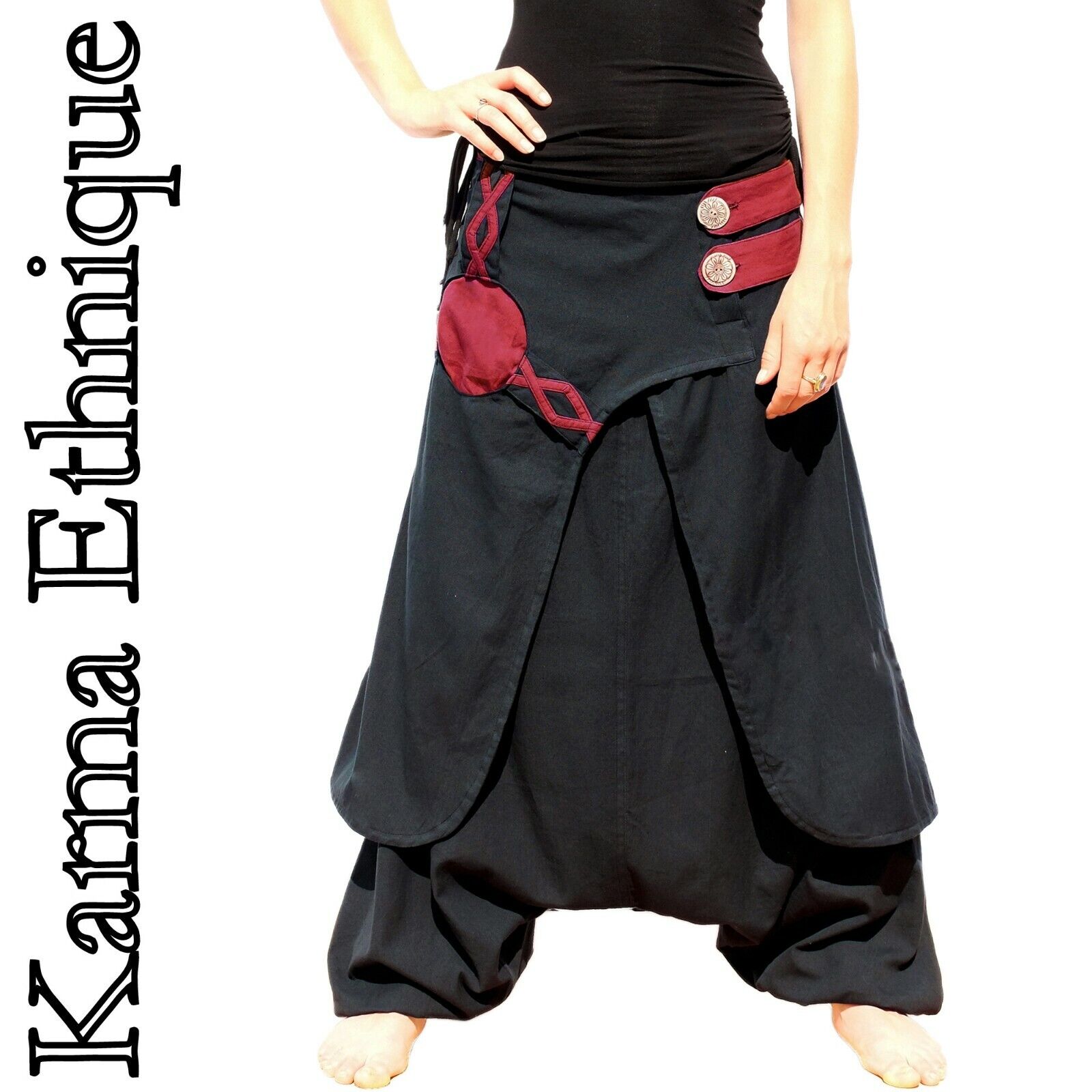 PUMPHOSE (Gr. 34 36 38 40 42 44 46 48 50 52 54 46 58 ) Pluderhose Haremshose rot PUMPHOSE (Gr. 34 36 38 40 42 44 46 48 50 52 54 46 58 ) Pluderhose Haremshose rot