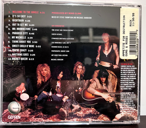 GUNS 'N' ROSES - Appetite For Destruction (1987) - Compact Disc CD - EX - Bild 2 von 3