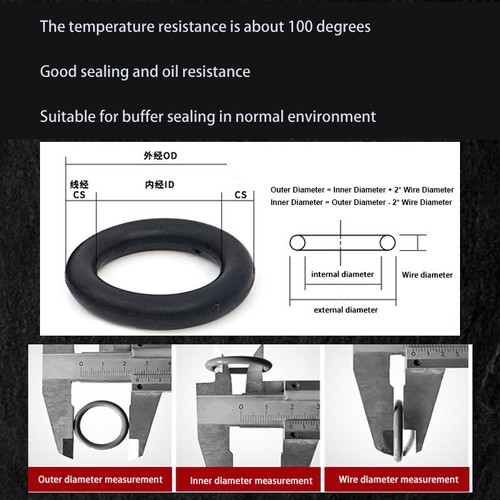 Wire Dia=2.5mm O-Rings NBR Nitrile Rubber Seals Washers, O.D=9mm~250mm Black - Picture 2 of 12