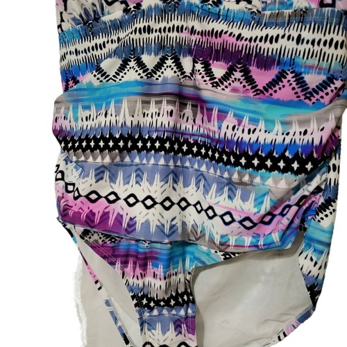 Badeanzüge für alle Damen Übergröße Schnürung Einteiler Badeanzug 24 Aztekenblau - Bild 3 von 10