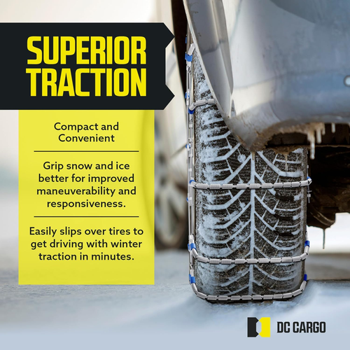 Tire Chain Cables for Snow & Ice, Fits Passenger Cars & Some Suvs, Constructed t - Picture 6 of 8