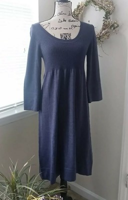 blue grey midi dress