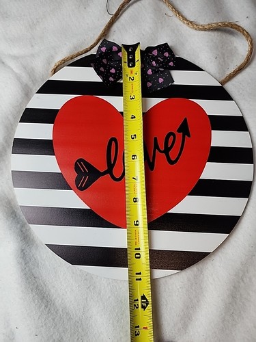 3 Valentines Day Heart Sign Wreath Making Signs Stripes And Red Heart - Picture 4 of 4