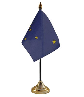 ALASKA DESKTOP TISCHFLAGGE 6''''X4'''' 15 cm x 10 cm Flaggen ALASKAN USA AMERIKANISCHER STAAT