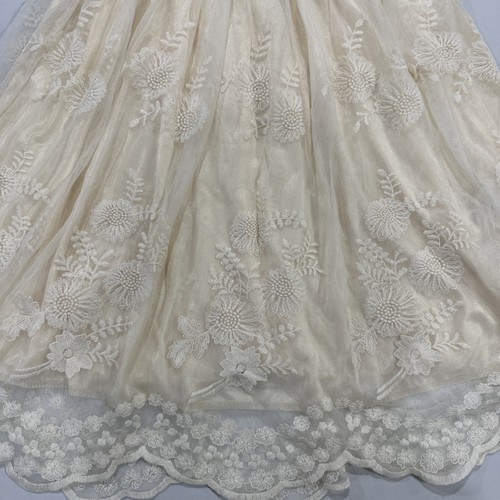 Forever 21 Beige Floral Lace A Line Skirt Elastic Waist Women's Size Small EUC - Picture 2 of 7