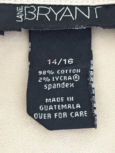 "Chaqueta de mujer LANE BRYANT, talla 14/16, bronceada liso, caqui con cremallera, manga larga a/a 22" - Imagen 6 de 12