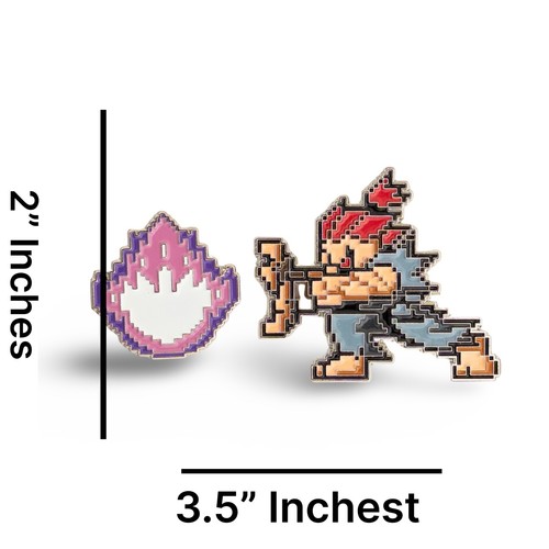Street Fighter inspiriertes Sammlerstück Pin Akuma Doing Hadoken 2er-Set Pins Spiel - Bild 4 von 5