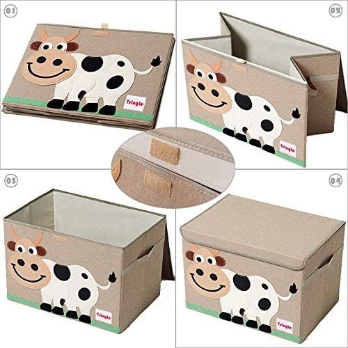 2 x Pack Foldable Kids Large Multipurpose Storage Box Toy Chest with Flip-Lid UK - Picture 9 of 10