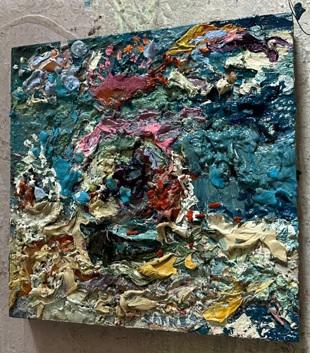Abstract, The Shore, Original Oil Painting, Art, Framed - Picture 8 of 23