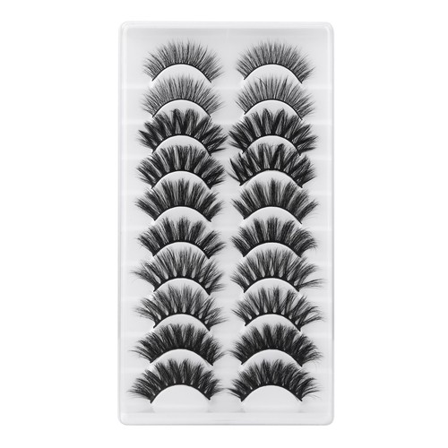 5/10 pares de pestañas postizas largas gruesas naturales pestañas postizas conjunto maquillaje visón Reino Unido - Imagen 21 de 48