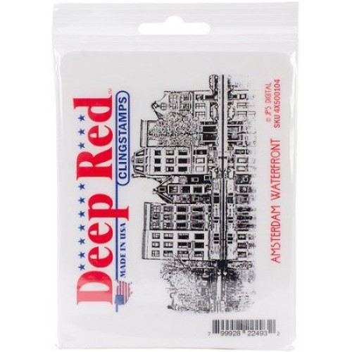 Deep Red Stamps Amsterdam Waterfront Rubber Cling Stamp - Bild 2 von 3