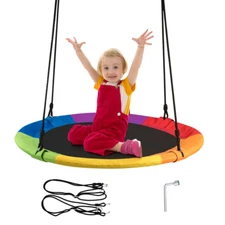 Goplus 40'' Flying Saucer Tree Swing Indoor Outdoor Play Set Swing for Kids Colo