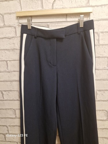 Karen Millen Compact Stretch Wide Leg Tipped Tailored Trousers Size 8 - Picture 4 of 9
