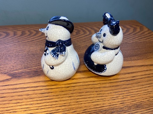 Dedham Pottery/Potting Shed pair of snowman salt and pepper shakers - Picture 3 of 6