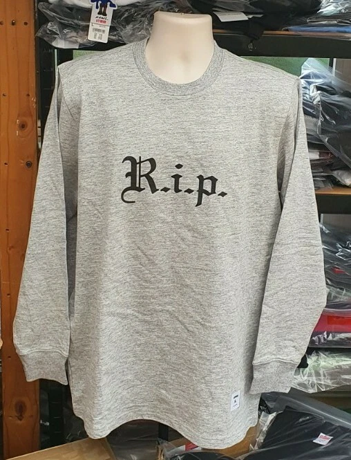 FW16 Supreme R.i.p. Haut Manches Longues Taille XL Gris L/S T Shirt
