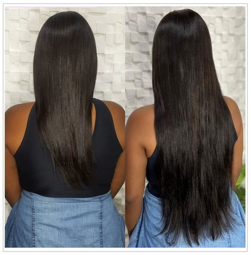 Straight Tape In Echthaar Extensions Haut Schuss unsichtbar brasilianische Jungfrau - Bild 10 von 12