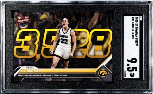 2023-24 Bowman U Now 49 Caitlin Clark SGC 9.5 MINT+ All-time NCAA Scoring Record - Picture 2 of 10