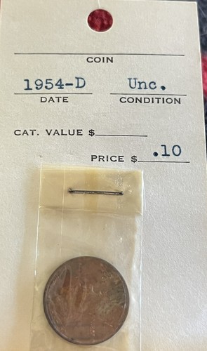 1954-D Lincoln Wheat Penny Thru 1958-P Pennies Lot Of 10 Vintage