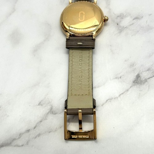 Authentic MARC JACOBS MJ1533 Watch Quartz White Dial Gold Case Brown Leather - Picture 8 of 11