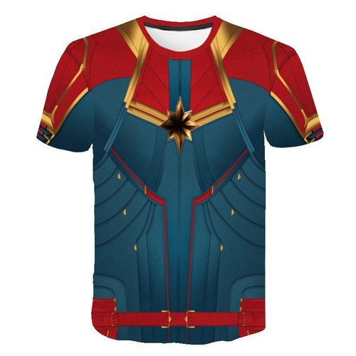 Ms. Captain Marvel 3D T-Shirts Cosplay Superhero Sports Fitness Quick Dry Tee - Bild 25 von 27