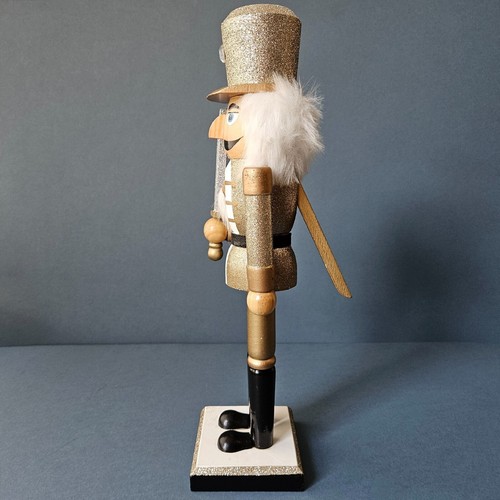 14” Gold Wooden Christmas Nutcracker Soldier with Sword, Threshold Target 2015 - Picture 7 of 7