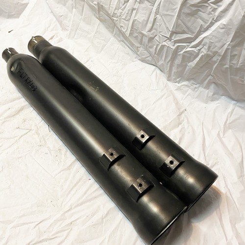 Cobra 4” Black Matte NH Slip-On Mufflers for Harley-Davidson Touring Models - Picture 4 of 14