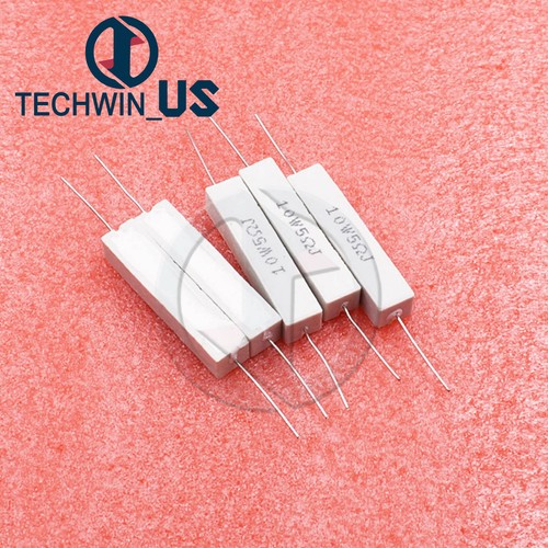 5Pcs Résistance Ciment Céramique Filaire 5 Ohm 10W Watt 5% - Photo 6/6