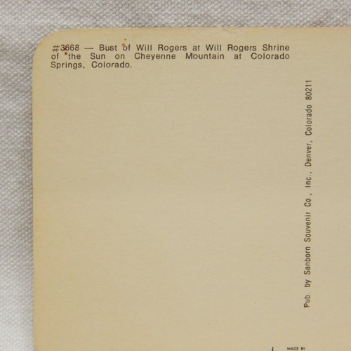 POSTKARTE COLORADO, WILL ROGERS SCHREIN & BODEN - Bild 3 von 3