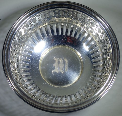ANTIQUE SOLID 925 STERLING SILVER WATSON PIERCED SMALL BON BON NUT CUP/BOWL/DISH - Picture 3 of 12