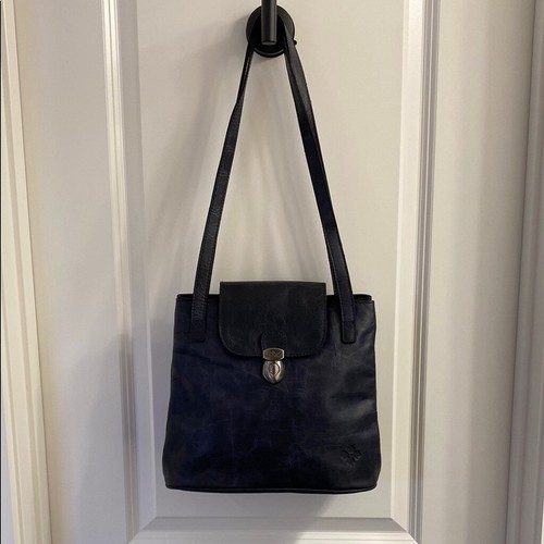 Patricia Nash Shoulder Bag Chaumontel Distressed Glazed Leather Collection Navy - Picture 4 of 16
