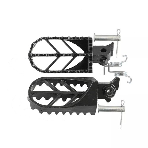 Black Steel Universal Folding Foot Pegs Footpegs for Dirt Pit PRO  TRAIL Bike - Afbeelding 4 van 11