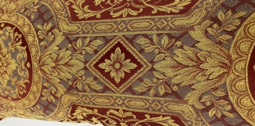 Pillow  Fringe tapestry throw lumbar pillow 10 in X 26 in set of 4 Red Gold - Picture 6 of 7