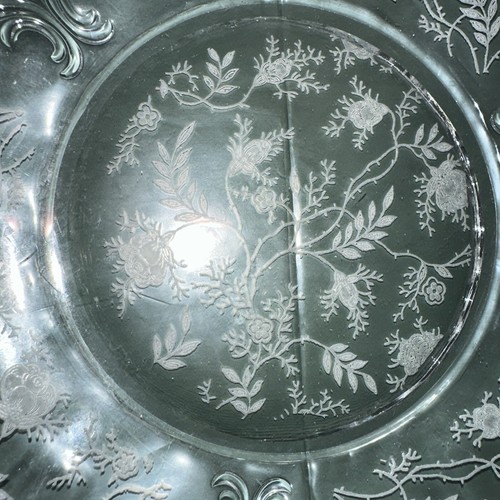 Fostoria 7.25” Chintz Etched Clear Baroque Sandwich Side Salad Plates - Picture 2 of 10