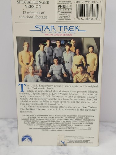 Star Trek: The Motion Picture (VHS, 1996, Special Longer Version), Paramount Pic - Picture 6 of 12