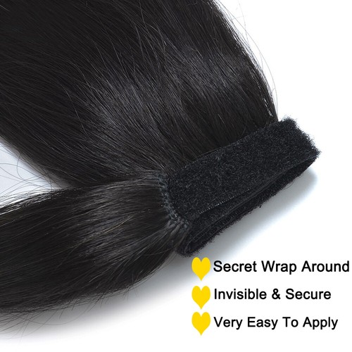 Clip In 100% HumanHair Extensions Wrap Around Ponytail Remy Drawstring Pony Tail - Picture 12 of 80